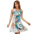 thumbnail image 1 of Seahorse Seaweed Women's Tank Dress V Neck Sleeveless Summer Sundress, 1 of 7