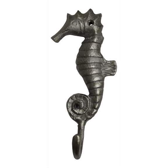 Seahorse Single Wall Hook Brushed Aluminum 8.25 Inches