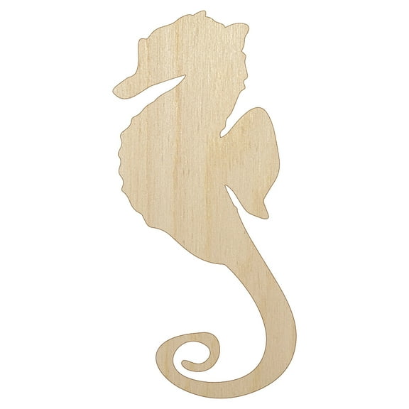 Seahorse Solid Wood Shape Unfinished Piece Cutout Craft DIY Projects - 6.25 Inch Size - 1/4 Inch Thick