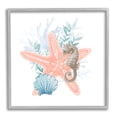 thumbnail image 1 of Seahorse Starfish Layered Coral Animals & Insects Graphic Art Gray Framed Art Print Wall Art, 1 of 7