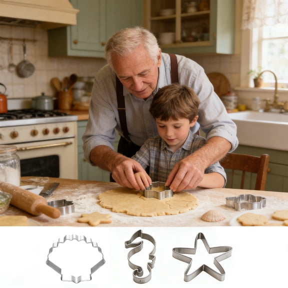 Seahorse, Starfish, Seashell Cookie Cutter Set - Set of 3 - Stainless Steel,2 Inch