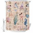 thumbnail image 1 of Seahorse Starfish Squid Seaweed Fabric Shower Curtain Marine Life Washable Shower Curtains for Bathroom, Waterproof Bath Curtain with Hooks Home Decor 36x72in, 1 of 8
