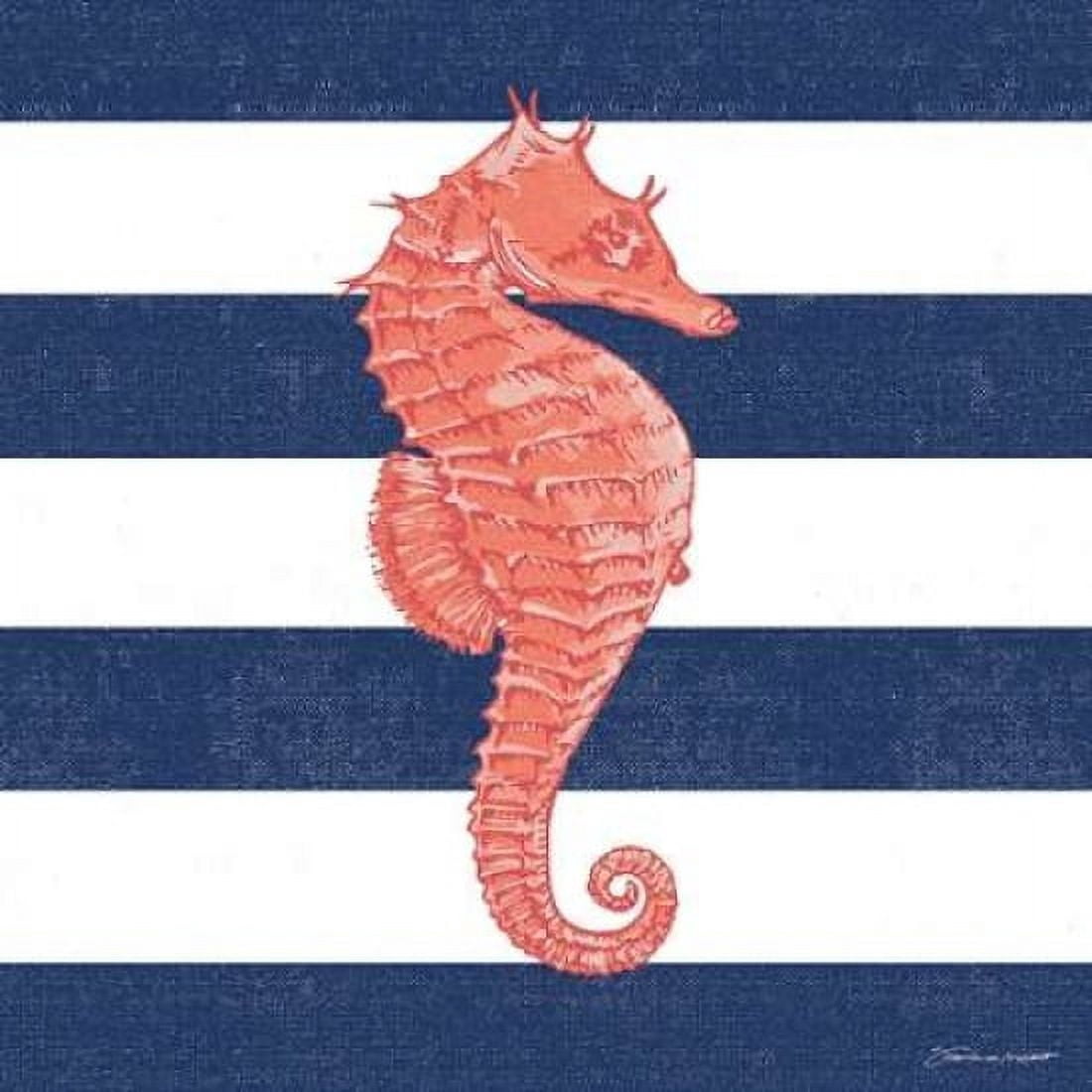 Seahorse Stripe Canvas Art - Stephanie Marrott (24 x 24)