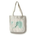 thumbnail image 1 of Seahorse - Teal - Coastal Icon - Lantern Press Artwork (100% Cotton Tote Bag - Reusable), 1 of 1