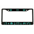 thumbnail image 1 of Seahorse Tropical Waves of Fun Beach Style Metal License Plate Frame Personalized/Car Accessories Car Tag Holder Cover (Black/Black/Turquoise), 1 of 2