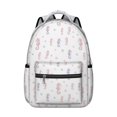 thumbnail image 1 of Seahorse and Star White Pattern Backpack for School, Cute School Bag with Adjustable Shoulder Straps and Padded Back, 15.3"x11"x7.1", 1 of 5