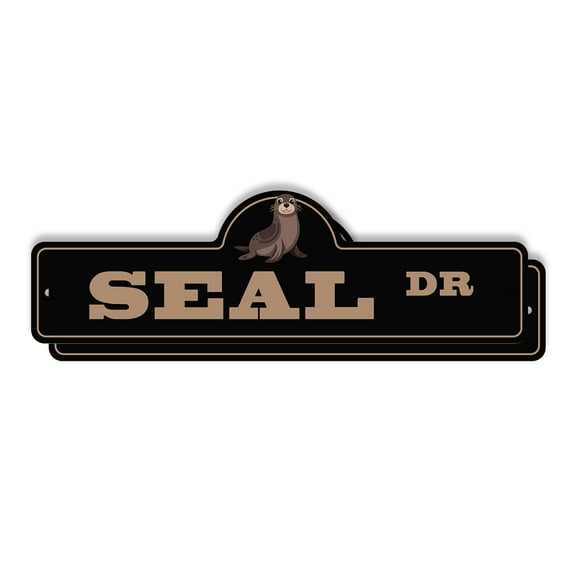 Seal (2 Pack) Plastic Street Sign - 7 Inch X 20 Inch Gift Marine Animal Ocean Wildlife Cute Mammal Nature Swim Beach Aquarium Fun Decor
