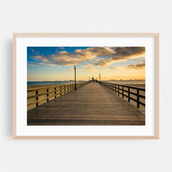 Seal Beach California Boardwalk Sunset Poster Unframed Paper Print