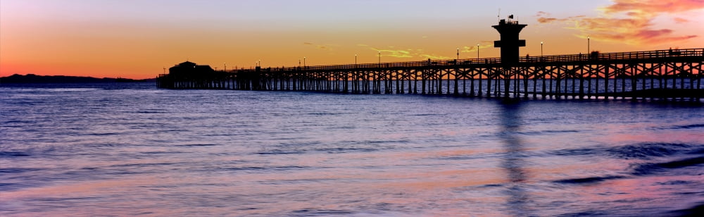 Seal Beach Pier at sunset Seal Beach Orange County California USA Canvas Art - Panoramic Images (5 x 15)