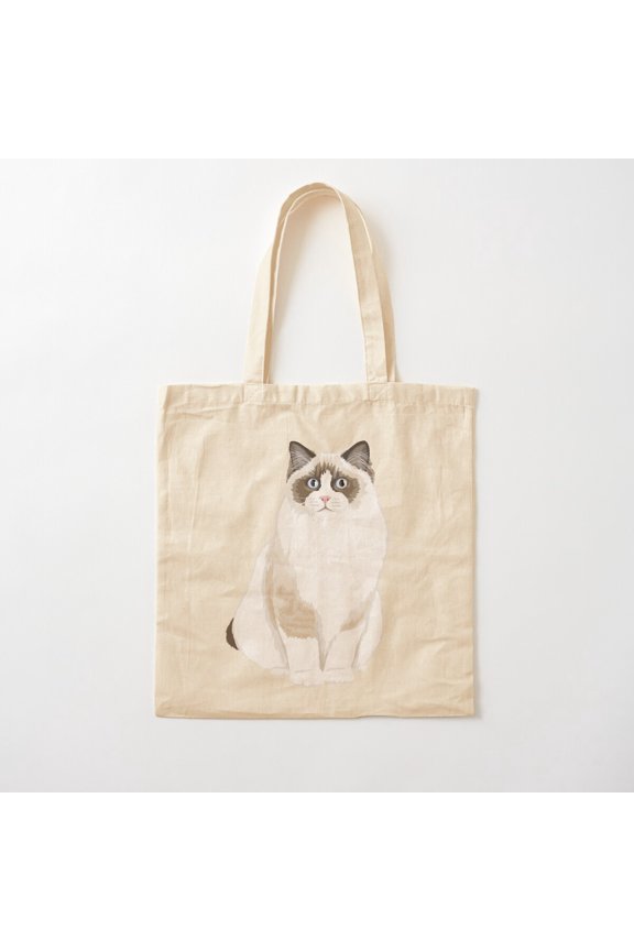 Seal Bicolor Ragdoll Style 002 Canvas Tote Bags, Reusable Shopping Bag