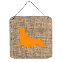 Seal Burlap And Orange Aluminium Metal Wall Or Door Hanging Prints - 6 x 6 In.