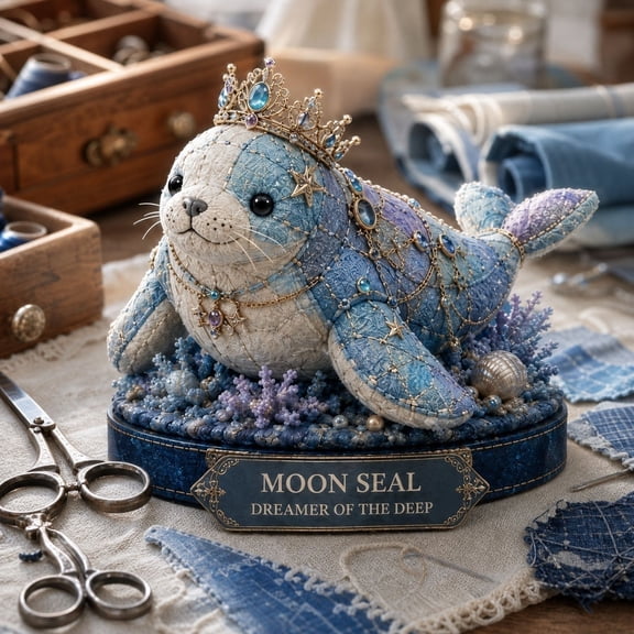 Seal DIY Patchwork Animal Kit – Create Your Own Mythical Animals, Ocean Animal DIY Patchwork Kit, 3D Cat DIY Sewing Project for Adults &Beginners, Home Decor & Gift