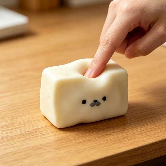 Seal Dango Fidget To-y Soft TPR Animal Shape Hand Exercise Tool for Focus Improvement and Tactile Stimulation Portable Novelty Desktop To-y, 2 Inch