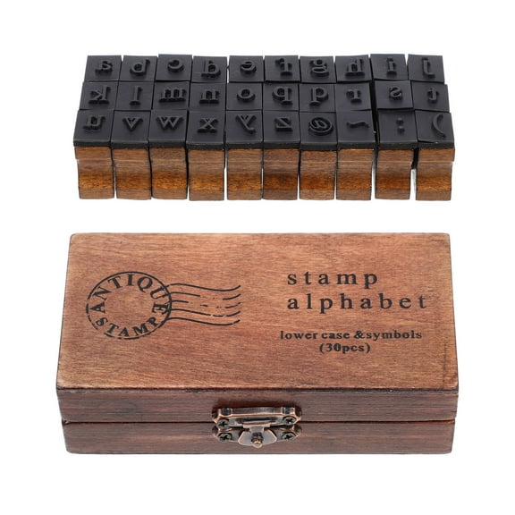 Seal Decor Craft Stamp Alphabet Number Wooden Rubber Decorative DIY Letter Stamps Planner Vintage