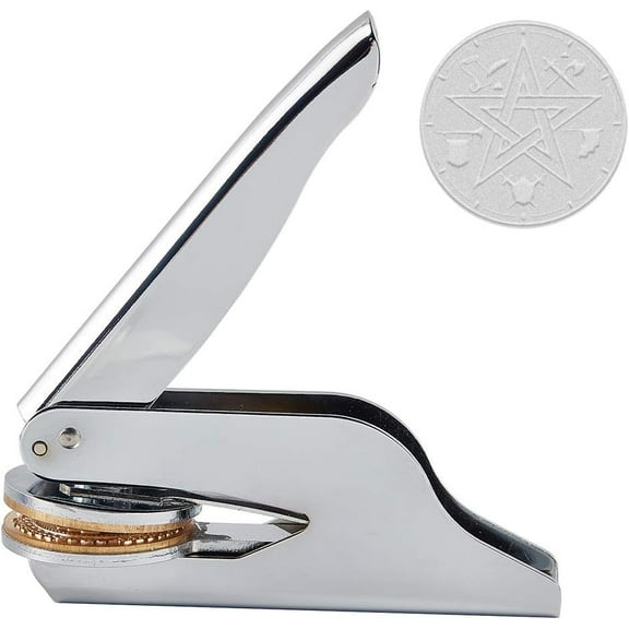Seal Embosser Hand-Held Embossing Stamp for Books Envelopes Napkins Star Pattern 42mm