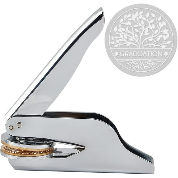 Seal Embosser Hand-Held Embossing Stamp for Books Envelopes Napkins Tree Pattern 42mm