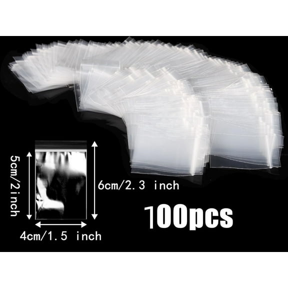 Seal Grip Bags 100 Pcs Small Clear Plastic Bags Topboutique Mini Ziplock Bags Resealable Plastic Bags 1.6x2.4" Transparent Pouches For Jewelry Candies