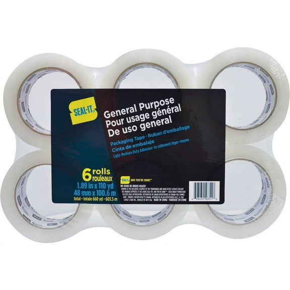 Seal-It General Purpose Packaging Tape, 1.89 in. x 110 yd., Pack of 6
