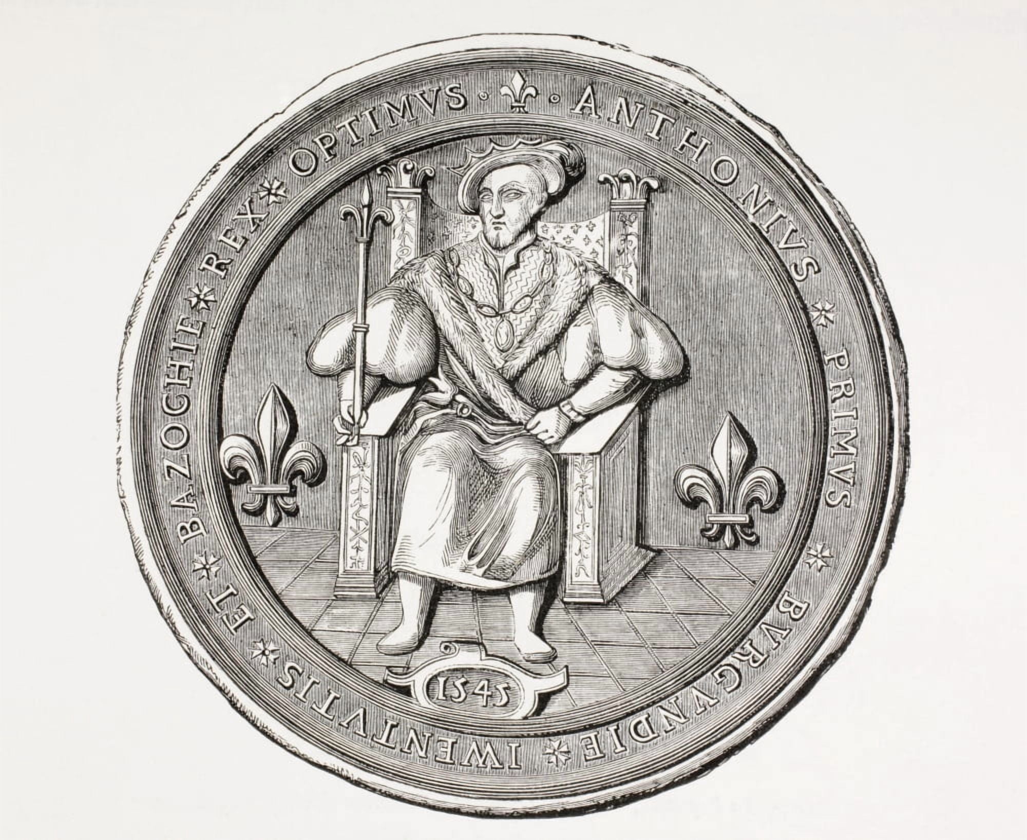 Seal Of The King Of The Basoche The Leader Of The Guild Of Legal Clerks Of The Paris Court System From Les Artes Au Moyen Age Published Paris 1873 Canvas Art - Ken Welsh Design Pics (16 x 13)