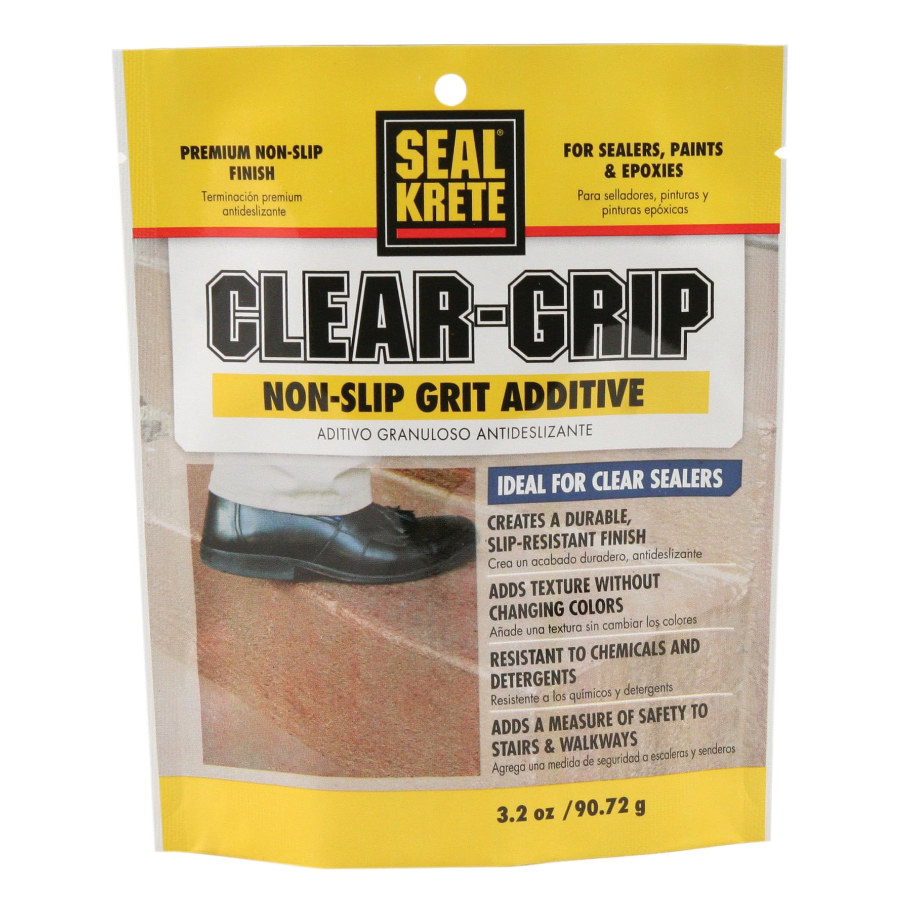 SealKrete Clear Grip NonSlip Floor Paint and Sealer Grit Additive, 3.2 oz