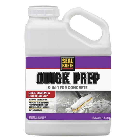 Seal-Krete Quick Prep 3-in-1 Concrete Cleaner and Degreaser, 1 gallon, 3 Pack