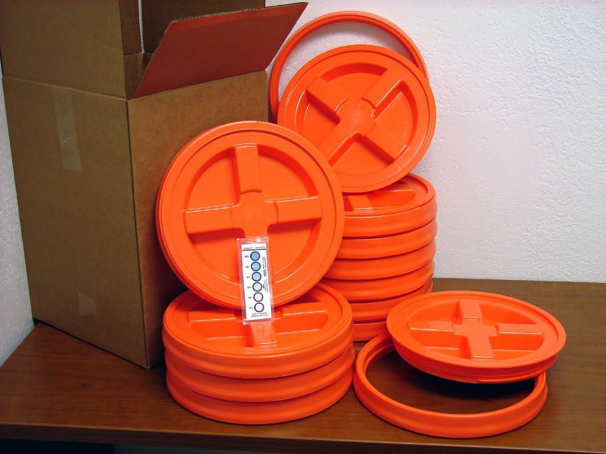 Seal Lid, Orange, 12 Pack New! Boxed! 5 Gallon Bucket Lids (Fits