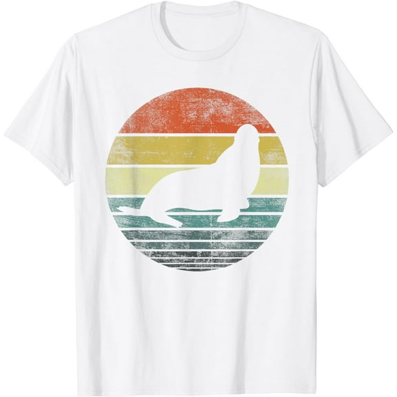Seal Lover Gifts Retro Vintage Sea Lion Animal Silhouette T-Shirt