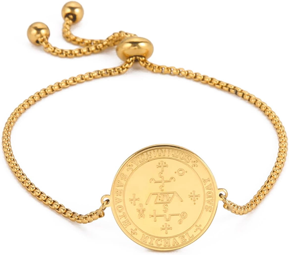 Religious Protection Bracelet - 925 Sterling Silver Archangel Saint Christopher Medal Bracelet For Men & Women