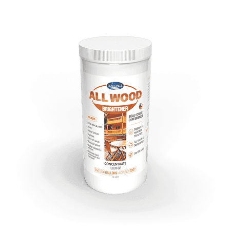 SEAL-ONCE All Wood Brightener Concentrate, Eco-Friendly Wood Rejuvenation and Restoration, 1 lb (16oz)