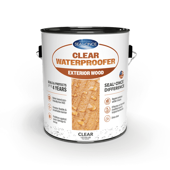 SEAL-ONCE CLEAR WATERPROOFER Exterior Wood, 1 Quart - Outdoor Use