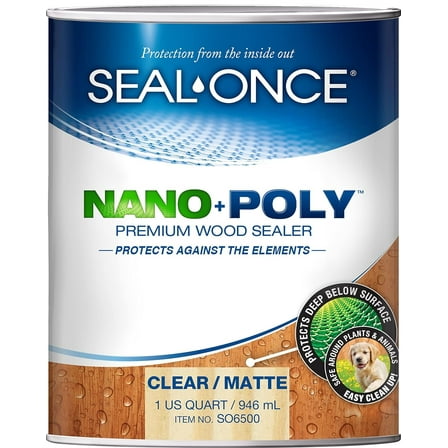 SEAL-ONCE NANO+POLY Premium Transparent Polyurethane Outdoor Wood Sealer, 1 Gallon
