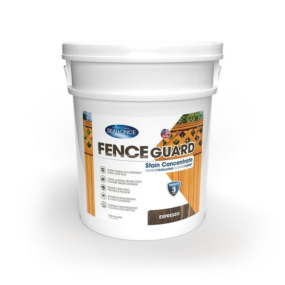 SEAL-ONCE FENCE GUARD Espresso Stain Concentrate, 5 Gallon - Outdoor Use