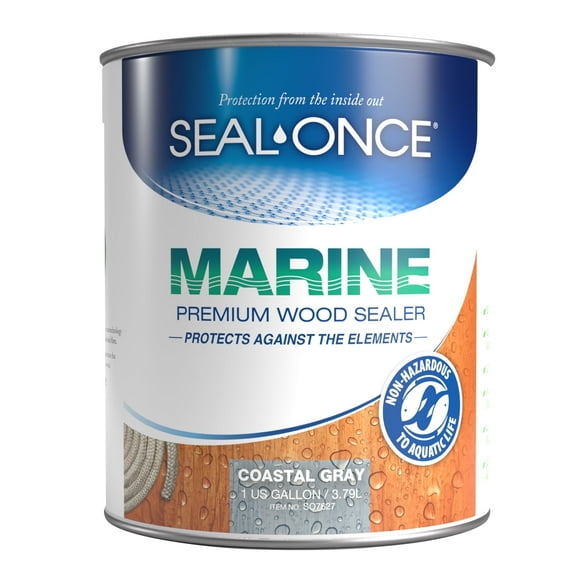 SEAL-ONCE MARINE Premium Wood Sealer, 1 Gallon - Outdoor Use