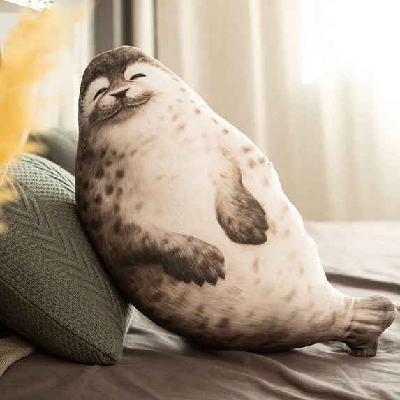 Seal Pillow, Giant Stuffed Animal Plushie, Stuffed Seal Plushy Squish Plush Toys Chubby Spotted Seal Plush Stuffed Animal Pillow