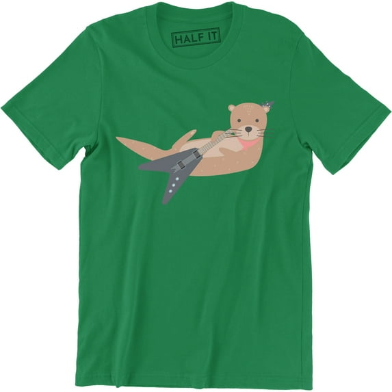 Seal Playing Guitar Funny Rock Lover Guitarist Cartoon Animal Pun Sarcastic T-Shirt