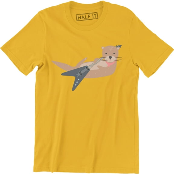 Seal Playing Guitar Funny Rock Lover Guitarist Cartoon Animal Pun Sarcastic T-Shirt