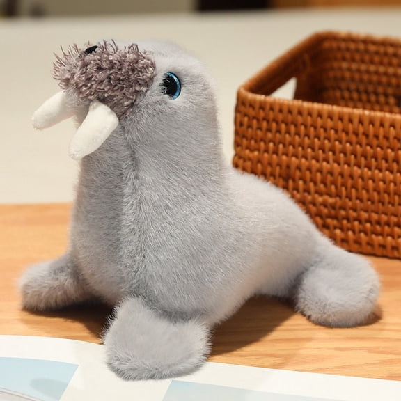 Seal Plush Stuffed Animal Gray Cute Toy Pillow, Room DecorChristmas Birthday Gifts Stuffed Decor8.7 inch