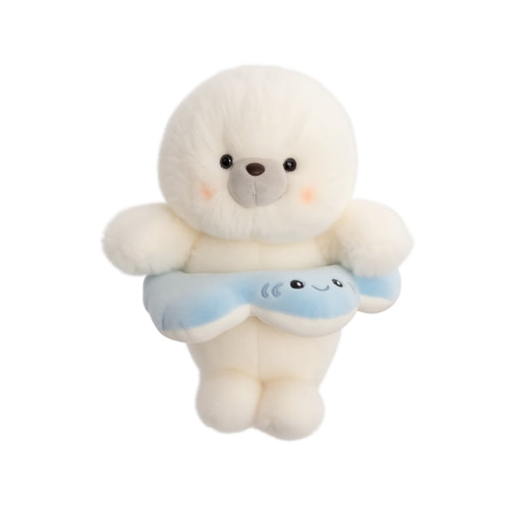 Seal Plush Toy, Ultra Soft Stuffed Animal with Cute Swim Ring, 1 Pcs 11.8 inch Fluffy Cuddly Plush Doll, for Kids Toddlers Nursery Decor Birthday Gift Bedtime Companion
