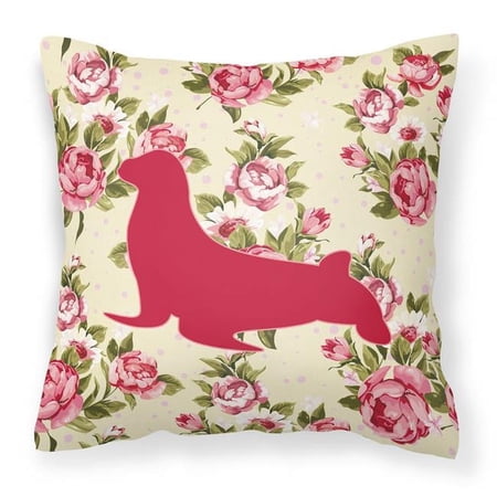 Seal Shabby Chic Yellow Roses Fabric Decorative Pillow
