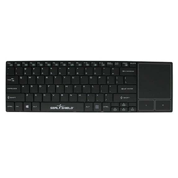 Seal Shield Cleanwipe (Black) Wireless Waterproof Keyboard with TouchPad - SSKSV099WP