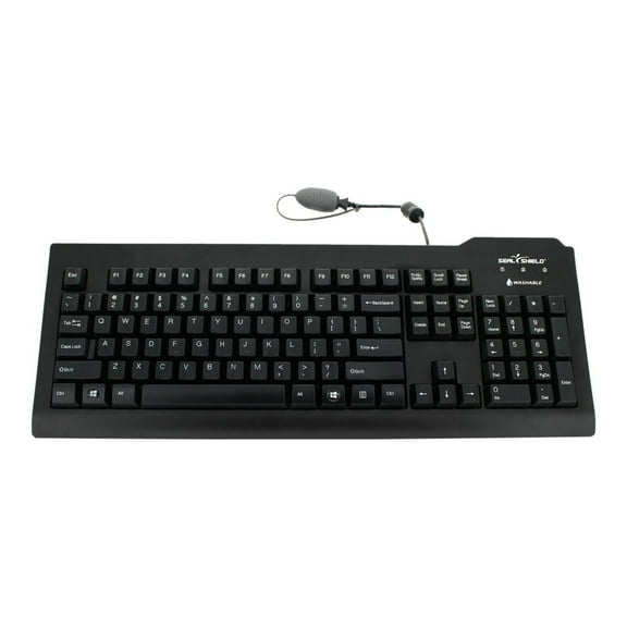 Seal Shield Seal Clean Waterproof Keyboard W/Key Lock - Black