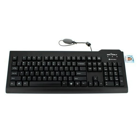 Seal Shield Waterproof Keyboard W/Card Reader - Black