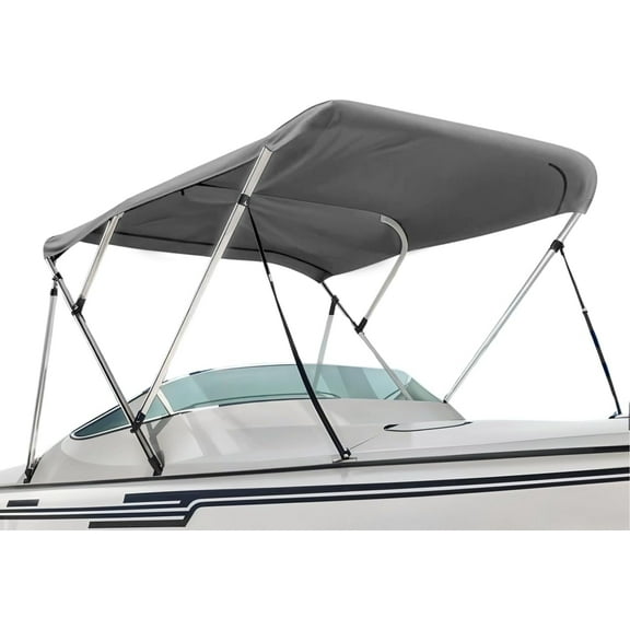 Seal Skin 3 Bow Bimini Top for Boats, Marine Grade Waterproof Canopy Cover with Frame, 6'L X 36" H X 54"-60"W