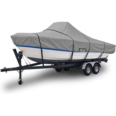 GOODSMANN V-Hull Boat Cover – 150D Marine Grade Heavy Duty Silver Gray (Multi-Size)