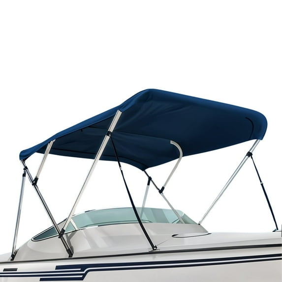 Seal Skin 3 Bow Bimini Top for Boats, Marine Grade Waterproof Canopy Cover with Frame, 6'L X 46" H X 54"-60"W
