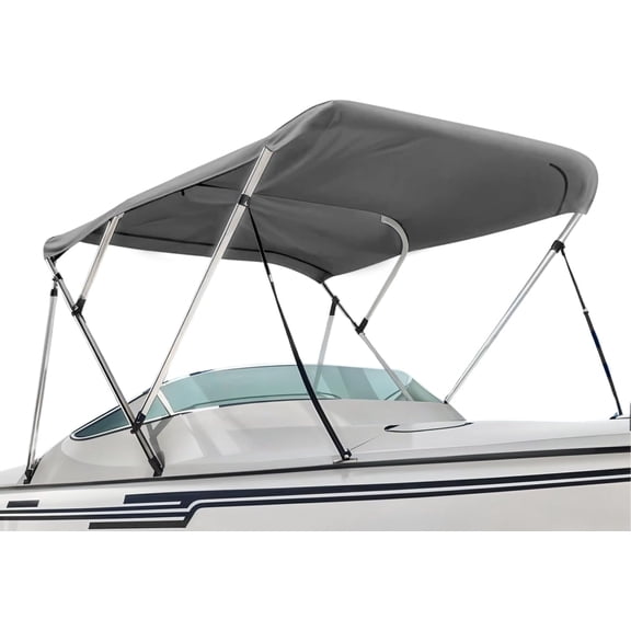 Seal Skin 3 Bow Bimini Top for Boats, Marine Grade Waterproof Canopy Cover with Frame, 6'L X 46" H X 54"-60"W