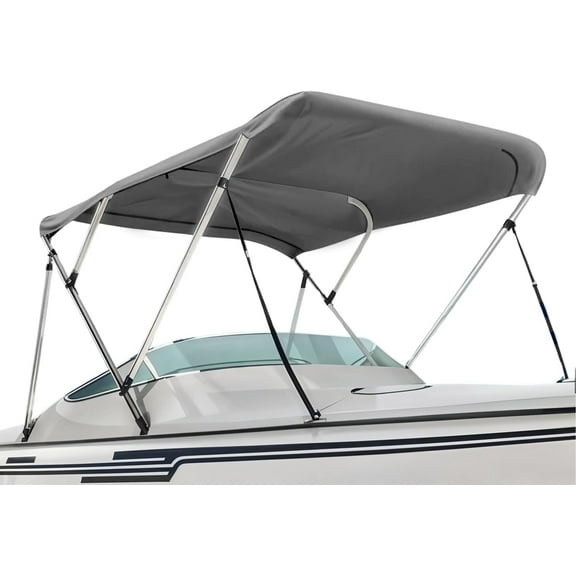 Seal Skin 3 Bow Bimini Top for Boats, Marine Grade Waterproof Canopy Cover with Frame, 6'L X 46" H X 67"-72"W