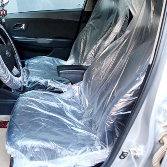 Seal Skin Universal Car Seat Cover Clear Disposable Plastic Protector for Auto, Salon, Bus (1 Pack)