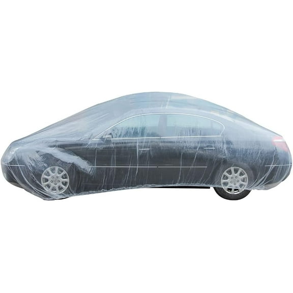 Seal Skin Disposable Car Cover Waterproof Plastic Full Cover for Sedans, SUVs & Sports Cars (12.5'x21.6')