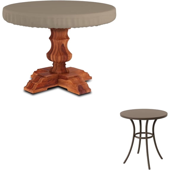 Pvc Table Topper Round Seal Skin Round Table Top Cover, Waterproof Elite PVC, All-Weather ...